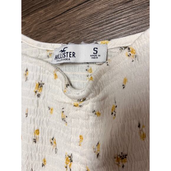 Hollister Floral Smocked Crop Top Puff Sleeve Babydoll Cottagecore S Coquette - Picture 4 of 8